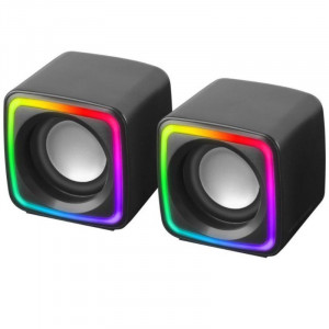ALTAVOCES PC 2.0 8W RGB NEGROS MSCUBE MARS GAMING