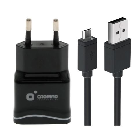 PACK CARGADOR CORRIENTE 2.1A + CABLE MICRO USB CROMAD - CR0880