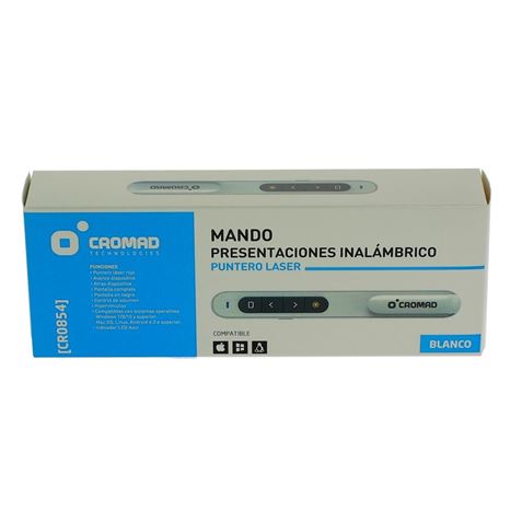 MANDO PRESENTACIONES INALAMBRICO PUNTERO LASER BLANCO CROMAD - CR0854-1