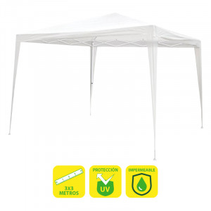 CARPA ACERO RAFIA 3X3 METROS BLANCA...