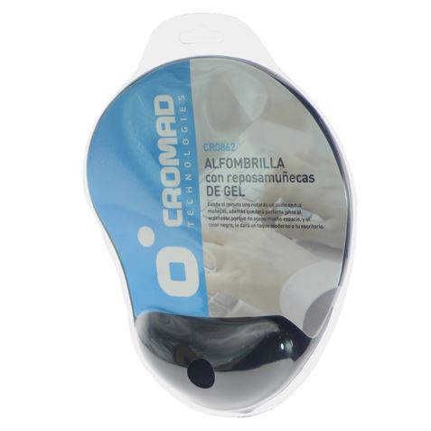 ALFOMBRILLA CON REPOSAMUÑECAS GEL NEGRO CROMAD - CR0862-2