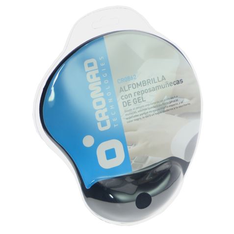 ALFOMBRILLA CON REPOSAMUÑECAS GEL NEGRO CROMAD - CR0862-3
