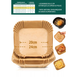 PACK 20 BASES PAPEL PARA AIRFRYER...