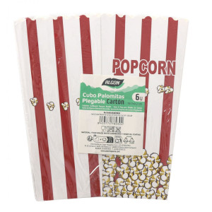 SET 6 CUBO PALOMITA CARTON 19.7 X 9.2...