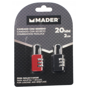 PACK 2 CANDADOS 20MM. CON COMBINACION...