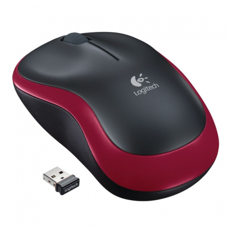 RATON OPTICO LOGITECH M185 WIRELESS ROJO