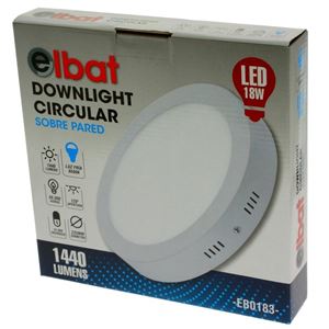 DOWNLIGHT CIRCULAR SOBRE PARED LED 18W LUZ FRIA ELBAT - EB0183-4