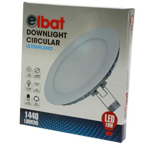 DOWNLIGHT EMPOTRAR ULTRAPLANO LED LUZ BLANCA 18W ELBAT - EB0185-EB01876-1
