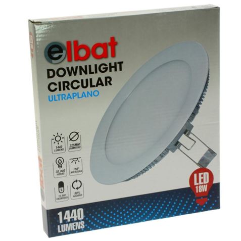 DOWNLIGHT EMPOTRAR ULTRAPLANO LED LUZ BLANCA 18W ELBAT - EB0185-EB01876-2
