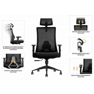 SILLA OFICINA GAMA SENIOR SE7000 CROMAD