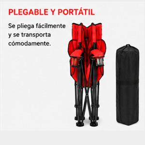 SILLA DOBLE PLEGABLE DE CAMPING CON...