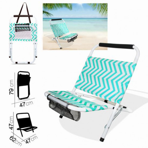 SILLA DE PLAYA ZIGZAG TURQUESA...