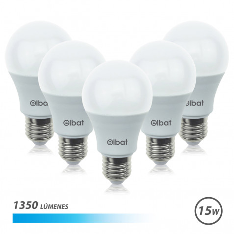 PACK 5 BOMBILLAS LED A60 | 15W |...