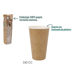 SET 35 VASOS CARTON KRAFT 330CC ALGON
