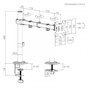 SOPORTE DE MESA 1 MONITOR 17"-32" CROMAD