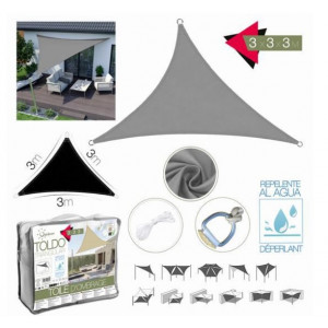 TOLDO TRIANGULAR 3X3X3 METROS GRIS...