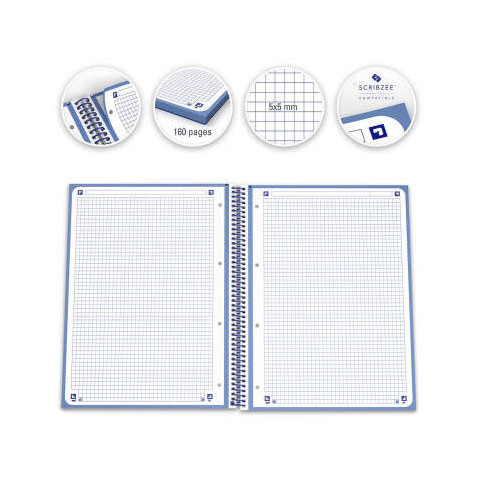 CUADERNO ESPIRAL TAPA DURA AZUL A4+...