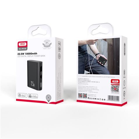 POWERBANK PR155 10000MAH | TIPO C + USB | QC 22.5W | DISPLAY NEGRA XO - XOPR155BK-6
