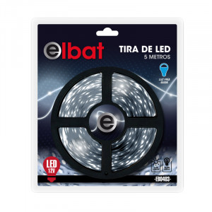 TIRA DE LED 12V 5 METROS LUZ FRIA ELBAT