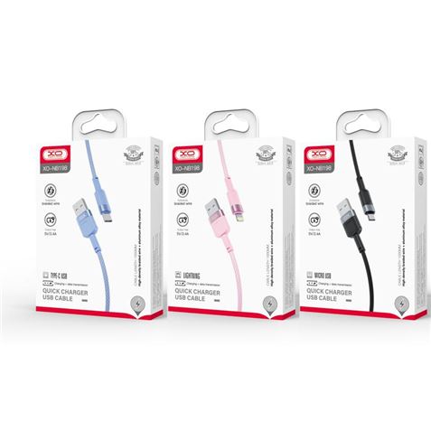 CABLE NB198MC CARGA RAPIDA 2.4A MICRO USB A USB | 1 METRO | NEGRO - XONB198