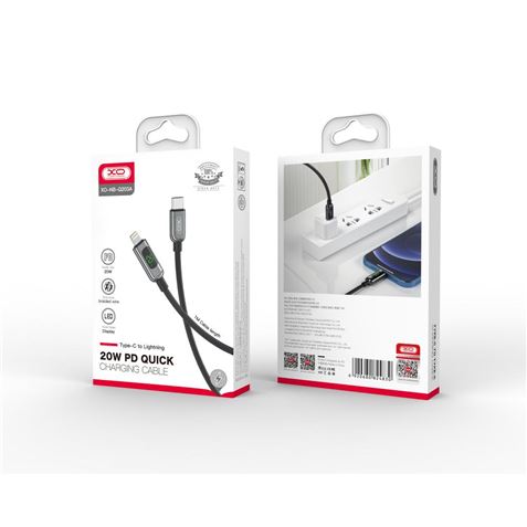 CABLE NBQ203A LIGHTNING A TIPO C 20W | DISPLAY LED NEGRO XO - XONBQ203ABK-4