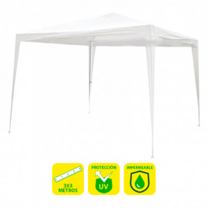 CARPA ACERO RAFIA 3X3 METROS BLANCA...