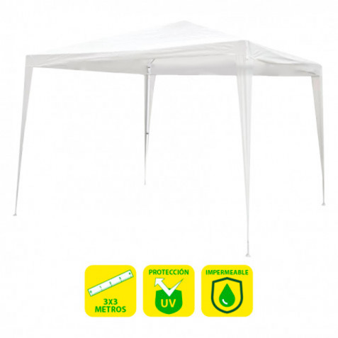 CARPA ACERO RAFIA 3X3 METROS BLANCA...