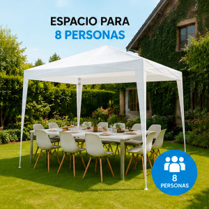 CARPA ACERO RAFIA 3X3 METROS BLANCA...