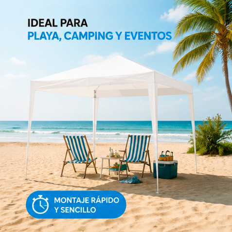 CARPA ACERO RAFIA 3X3 METROS BLANCA...