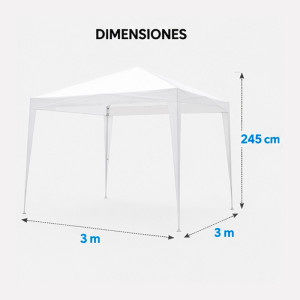 CARPA ACERO RAFIA 3X3 METROS BLANCA...
