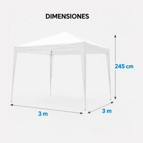 CARPA ACERO RAFIA 3X3 METROS BLANCA...