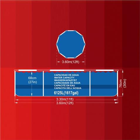 PISCINA TUBULAR Ø 3 X 0,76 M iWORK - 83-054-1