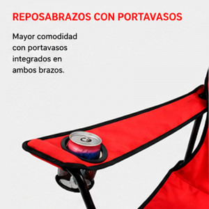 SILLA DOBLE PLEGABLE DE CAMPING CON...