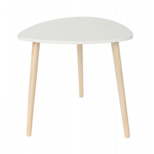 MESITA AUXILIAR MADERA BLANCA 48CM