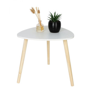 MESITA AUXILIAR MADERA BLANCA 48CM