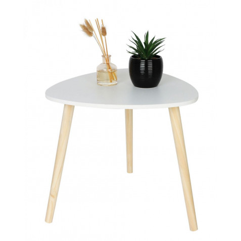 MESITA AUXILIAR MADERA BLANCA 48CM