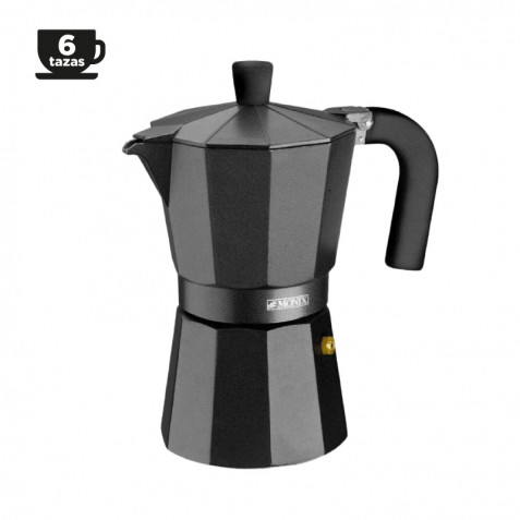 CAFETERA ALUMINIO 6 TAZAS VITRO NOIR...
