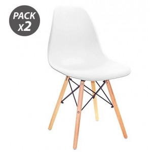 PACK 2 SILLAS DESIGN D100 BLANCAS MUVIP