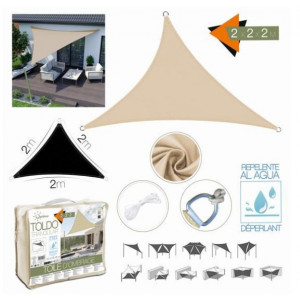 TOLDO TRIANGULAR 2X2X2 METROS BEIGE...