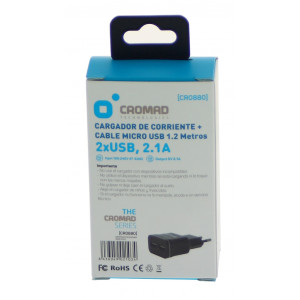 PACK CARGADOR CORRIENTE 2.1A + CABLE...