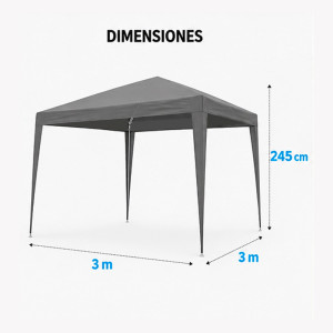 CARPA ACERO RAFIA 3X3 METROS GRIS...
