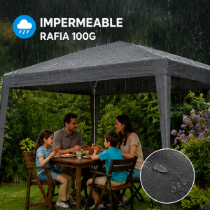 CARPA ACERO RAFIA 3X3 METROS GRIS...