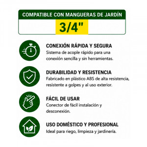 CONECTOR RAPIDO PARA MANGUERA 3/4"...