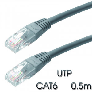 CABLE DE RED UTP CAT 6 0.5M GRIS...