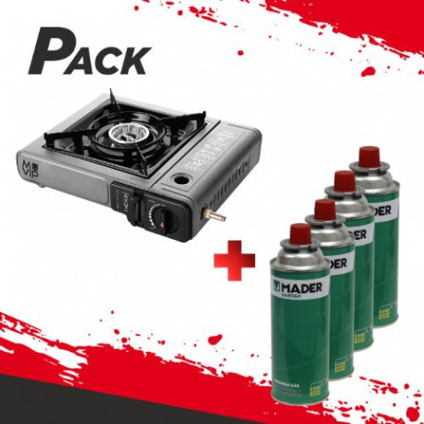 PACK COCINA GAS PORTATIL DOBLE MUVIP...