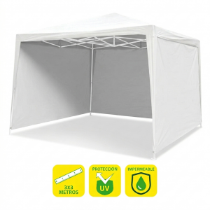 CARPA ACERO RAFIA 3X3 METROS BLANCA +...