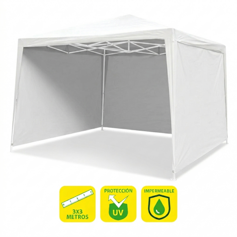 CARPA ACERO RAFIA 3X3 METROS BLANCA +...