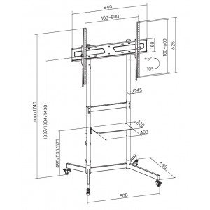 SOPORTE DE SUELO TV 55" - 100" CROMAD