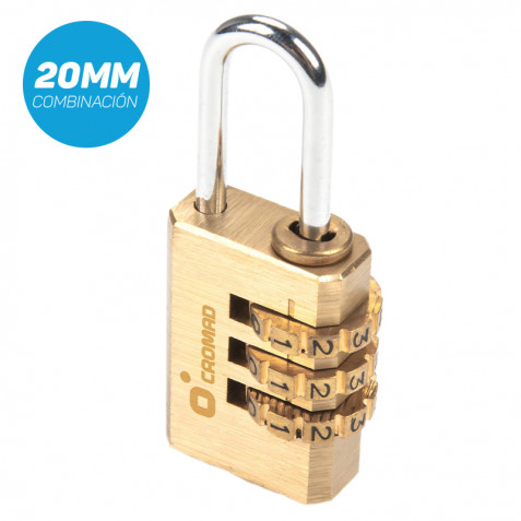 CANDADO COMBINACIÓN DE LATÓN 20MM CROMAD