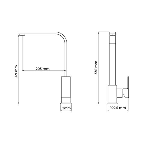 GRIFO MONOMANDO FREGADERO CAÑO ALTO MODELO GETARIA - 01194-1